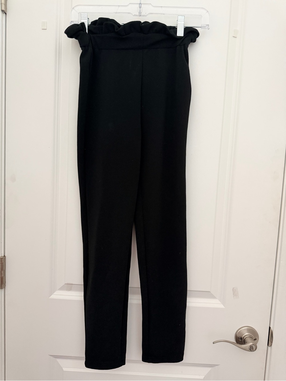 High-Rise Paperbag Waist Black Pants